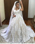 2019 Delicate Lace Wedding Dress Ball Gown Appliques Beaded Bodice Bridal Gown Chapel Train